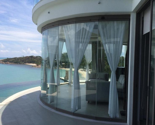 ระบบบานเลื่อนและบานหมุน SUNFLEX SF25 / กระจกทั้งหมด